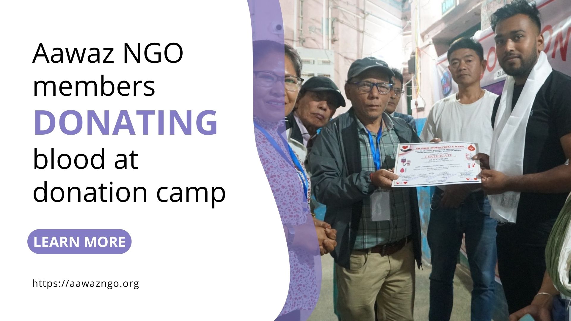 Kurseong blood donation camp 2025 organized by Aawaz NGO